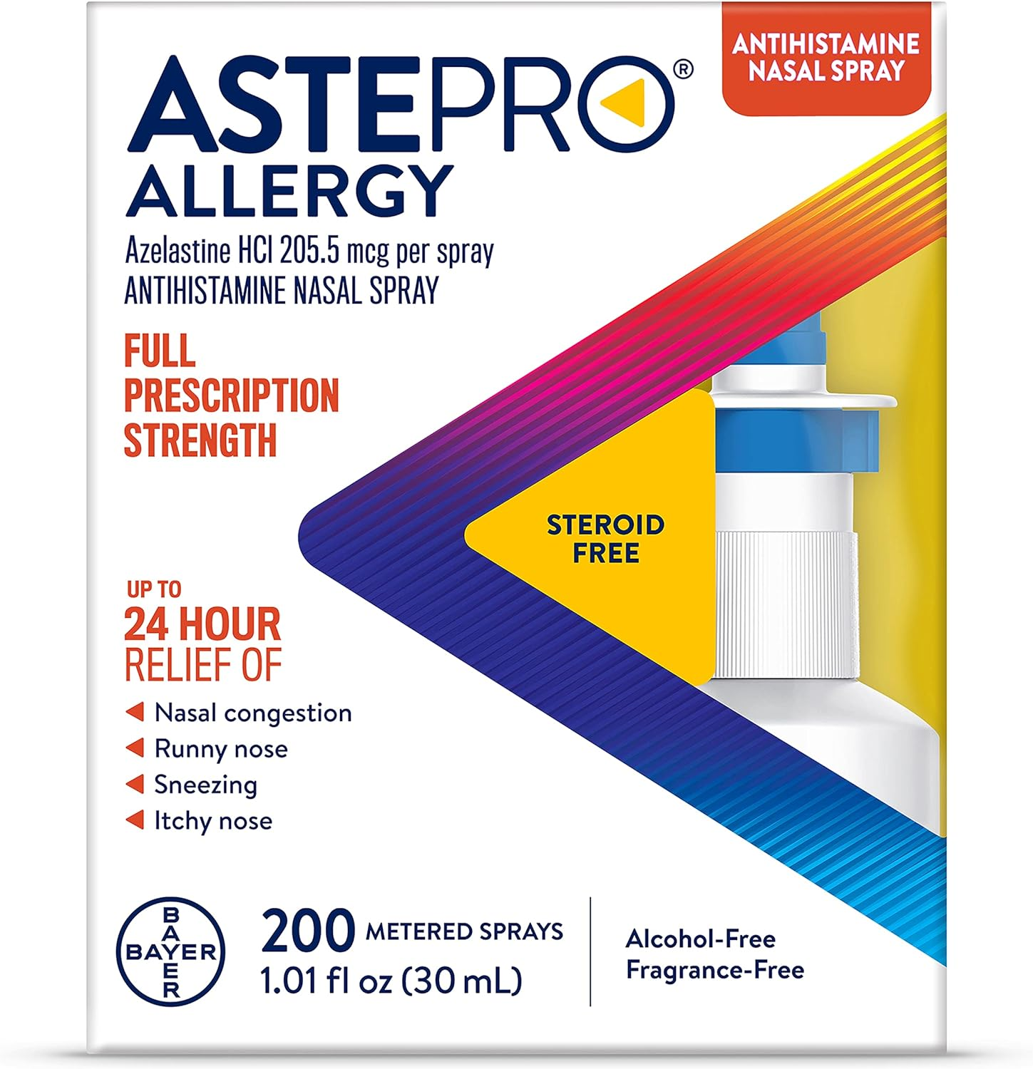 Astepro Nasal Spray, 24-Hour Allergy Relief, Steroid-Free