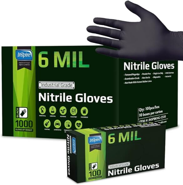 Inspire Black Nitrile Gloves