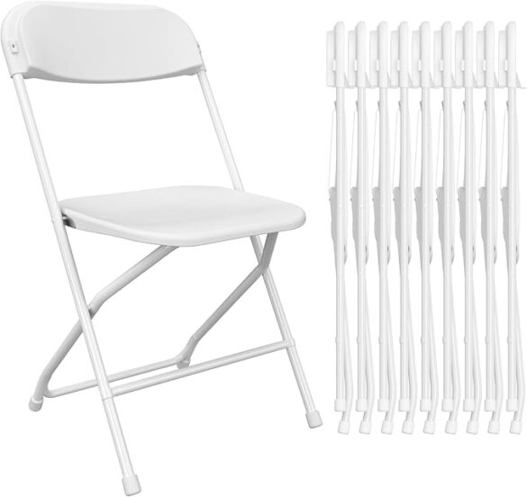 10 Pack White Folding Chairs