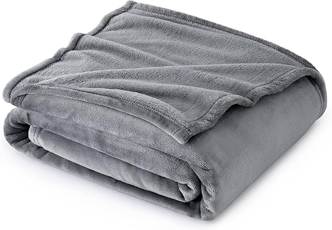 Bedsure Fleece Grey Throw Blanket for Couch