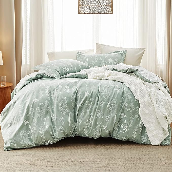 Bedsure Sage Green Queen Comforter Set