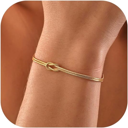 Gold Love Knot Bracelets for Women