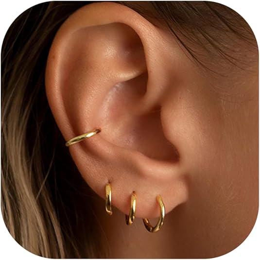 Small Gold Hoop Huggie Earrings