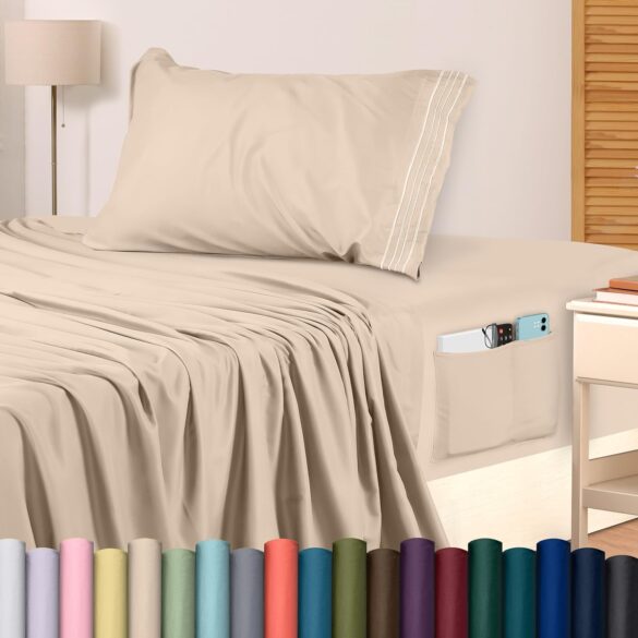 Utopia Bedding Pack of 10 Twin Sheet Set – Soft Microfiber 3 Piece Hotel Luxury Bed Sheets with Deep Pockets